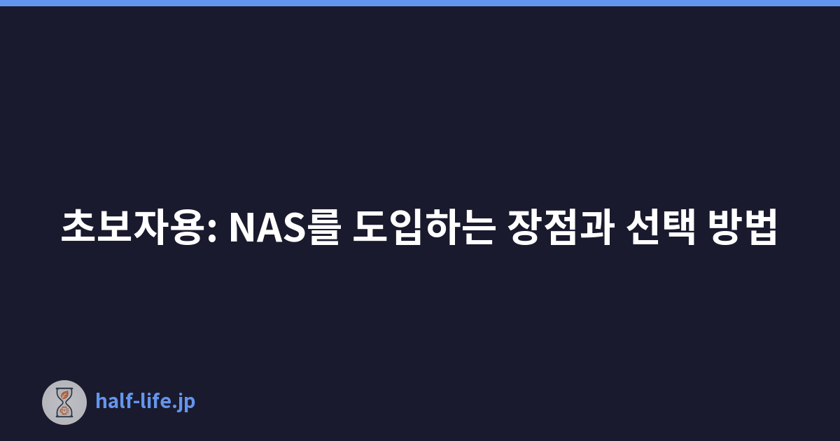 Featured image of post 초보자용: NAS를 도입하는 장점과 선택 방법